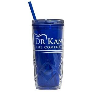 Blue Acrylic Sip Straw Tumbler "Dentist Name" Slogan New Straw Included
